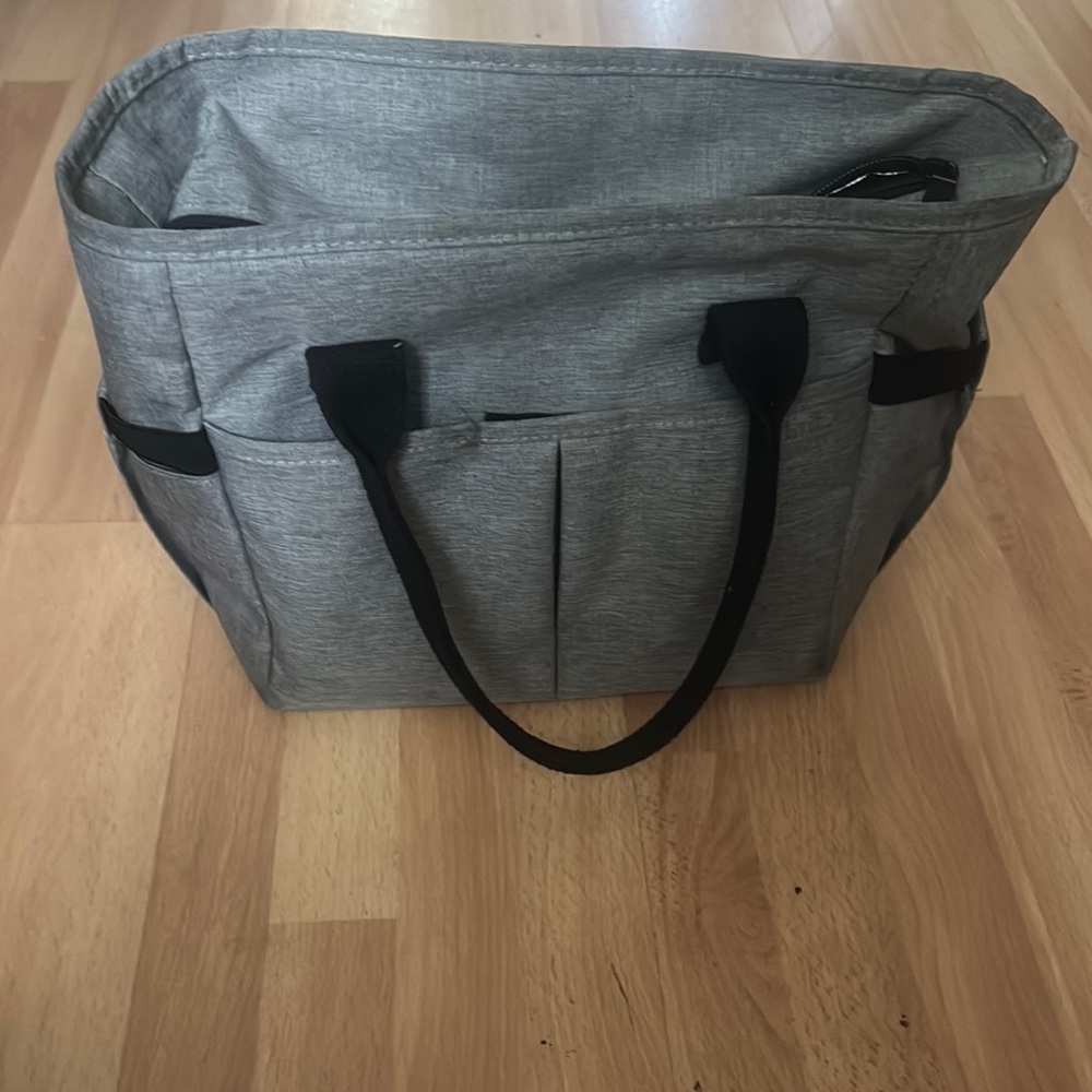Modern Gray and Black Laptop Bag with Structured Design